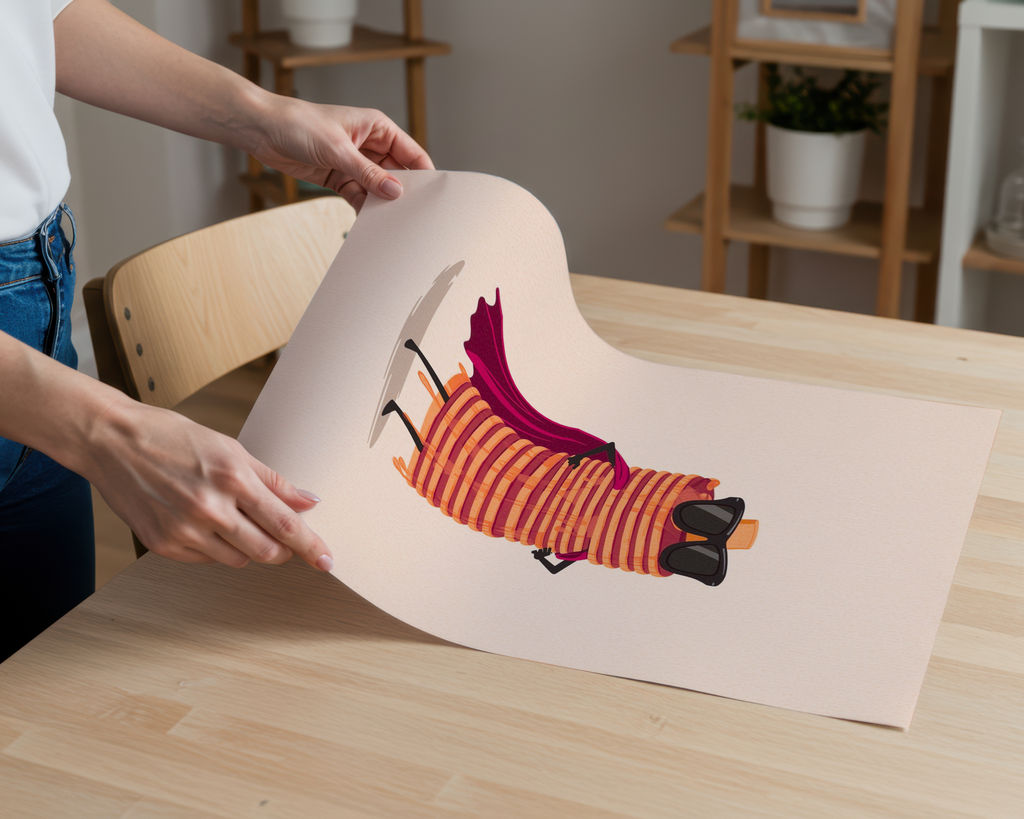 Funny Pancake Stack Wall Art | Cute Breakfast Kitchen Poster | Retro Food Illustration | Playful Café Decor Print