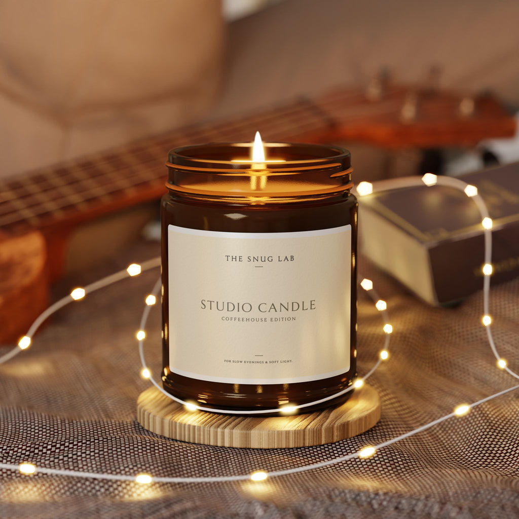 Coffeehouse Scented Soy Candle — Amber Jar - TheSnugLab