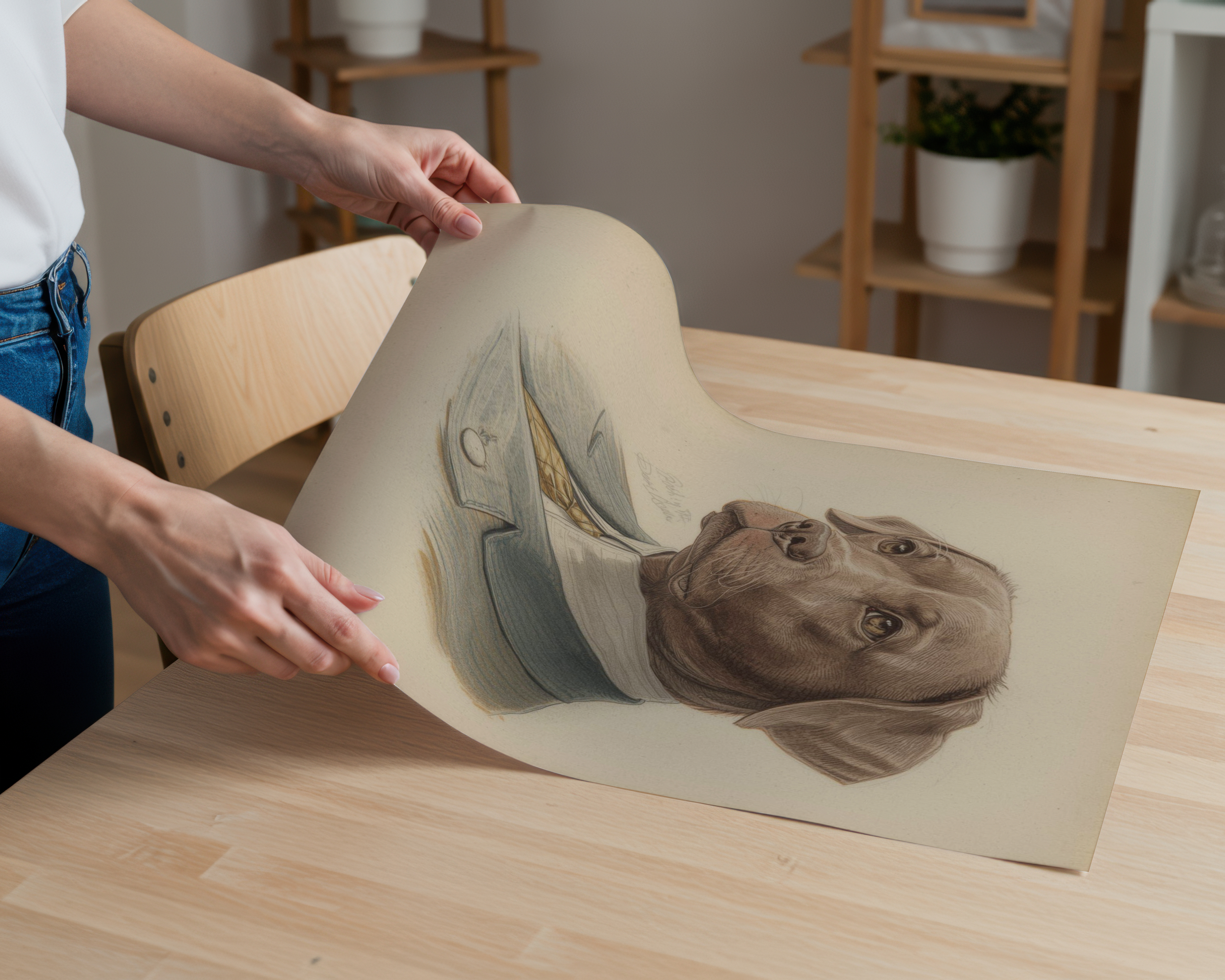 Gentleman Dog Portrait Poster | Vintage Style Funny Animal Wall Art | Dressed Dog Illustration | Classic Pet Artwork