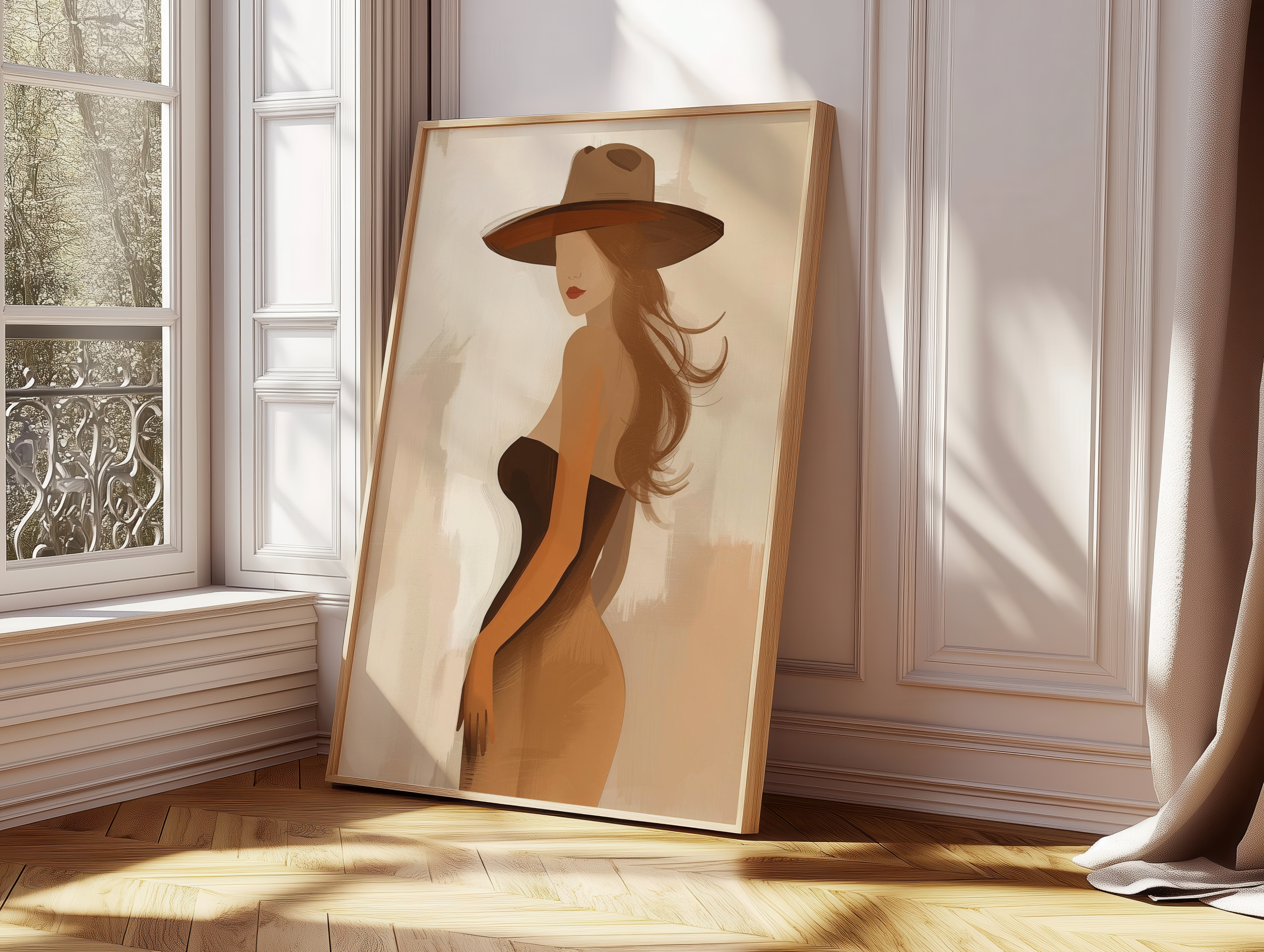 Abstract Feminine Portrait Wall Art | Minimalist Woman Illustration | Modern Neutral Abstract Poster | Elegant Fashion Decor