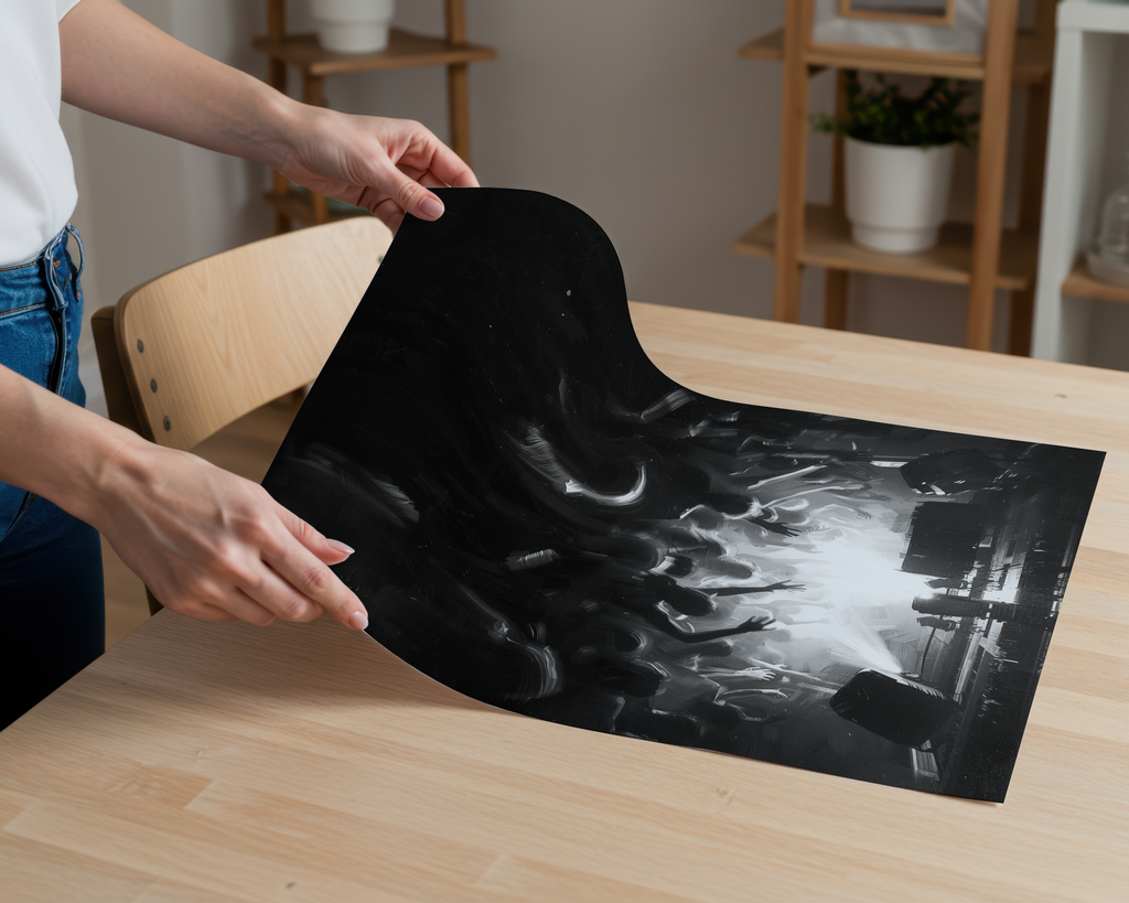 Black & White Concert Crowd Poster | Music Club Wall Art | Moody Nightlife Photography Print | Modern Bar Decor | Monochrome Party Artwork